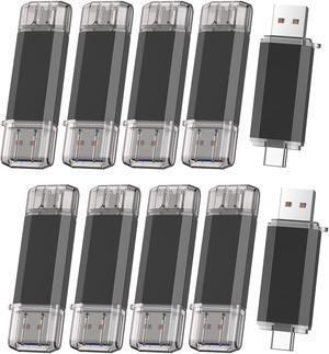 Vansuny 10 Pack 64GB USB C Flash Drive 2 in 1 OTG USB 3.0+USB C Memory Stick with Keychain Thumb Drive Photo Stick Jump Drive for Android Smartphones, Computers, MacBook, Tablets, PC