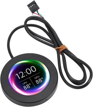 2.1inch AIO Computer Temp Monitor, CPU Cooler LCD Display Screen Upgrade Kit, PC Sensor Panel CPU Temp Monitor for Water Cooling Systems, for AIDA64 (Black)
