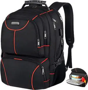 VECKUSON Lunch Bag Backpack, Insulated Cooler Lunch Box, Extra Large 17.3 inch Laptop Backpack with USB Port for Women and Men, Orange