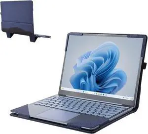 Laptop Case for Microsoft Surface Laptop Go3 2023 /Laptop Go2/ Laptop Go 12.4 inch Laptop PU Leather Detachable Cover (12.4in, Blue)