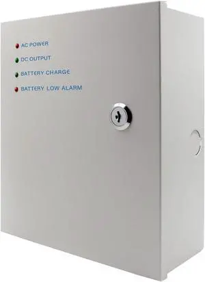 Power Supply Control AC 110-240V to DC 12V 5A Metal Boxed Cabinet Regulated UPS Power Supply Unit with Backup Battery Link for Door Access Entry System (Battery Not Included) (SP1205B DC12V / 5A )