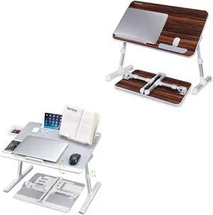 Laptop Bed Table, Nearpow Adjustable Laptop Bed Tray Stand, Portable Standing Table with Foldable Legs, Foldable Lap Tablet Table for Sofa Couch Floor