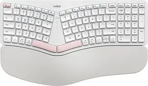 Nulea RT05B Wireless Ergonomic Keyboard, Split Keyboard with Cushioned Wrist Rest, Bluetooth and USB Connectivity, USB-C Rechargeable, Compatible with Windows/Mac