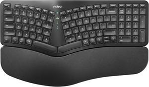 Nulea RT05B Wireless Ergonomic Keyboard, Split Keyboard with Cushioned Wrist Rest, Bluetooth and USB Connectivity, USB-C Rechargeable, Compatible with Windows Mac