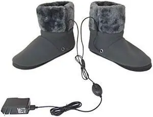 ObboMed MF-2305M Far Infrared Carbon Fiber Heated Foot Warmer/Boots/Slippers, USB 5V 10W - Auto Off, Size M: (fits Foot up to 41)