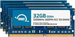 OWC 128GB (4x32GB) DDR4 3200MHz PC4-25600 CL22 2RX8 ECC SO-DIMM 1.2V 260-pin Memory RAM