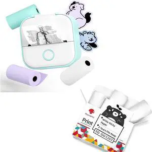 Phomemo T02 Mini Printer - Inkless Thermal Pocket Printer for Study Notes, Stickers, Photos, DIY Printing - Bluetooth - White - A6 Paper Size