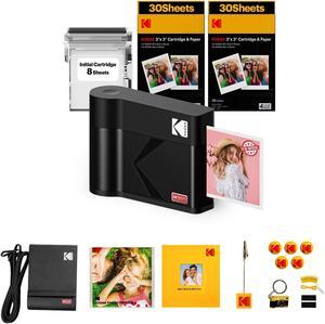 KODAK Mini 3 ERA 4PASS Portable Photo Printer (Black, Mini 3 ERA, Printer + 68 Sheets + Accessories)