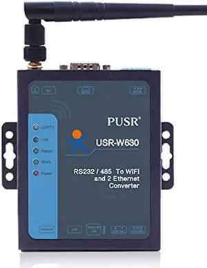 PUSR Industrial WiFi to 2 Ports Ethernet to Serial Converter Supports modbus RTU to TCP rs232 rs485 to WiFi ethernet Server USR-W630