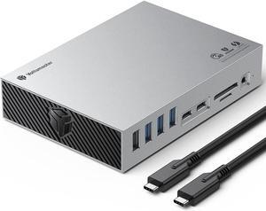 Yottamaster Thunderbolt 3 Dock, 15 in 1 Thunderbolt 3 Docking Station Dual Monitor+40Gbps Cable, DisplayPort, 60W PD Charging, S/PDIF, Audio, 6 USB Ports, Gigabit Ethernet,SD/TF Card Reader [DS06S]