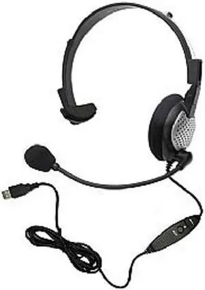 Andrea 351924 for Nuance Dragon NaturallySpeaking USB Headset with Noise Cancelling boom Microphone