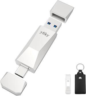 ySky 512GB USB 3.2 Solid State Flash Drive,500MB/s High Speed USB C+ USB A 3.2 Gen2 USB Thumb Drive, SSD Memory Photo Stick for iPhone 15/15 Plus/15 Pro/15 Pro Max/USB-C iPad/Android Phone,Laptop,Mac