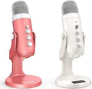 ZealSound USB Condenser Microphone k66r and k66w-us Bundle