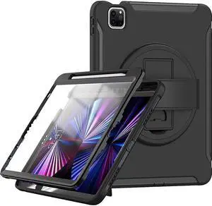 Sahara - Protection Hand Strap Series Case for iPad Air 10.9" (4th Generation 2020 and 5th Generation 2022) and iPad Air 11-inch (M3), Black, (TB00248)
