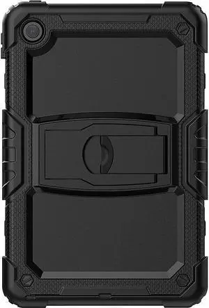 SaharaCase - Defense Series Case for Lenovo Tab M10 Plus (3rd Gen) [Shockproof Bumper] Rugged Full Screen Protection Integrated Kickstand Antislip Cover - Black