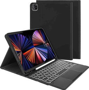 SaharaCase Protection Bluetooth Keyboard Case with Mouse Pad for Apple iPad Pro 11" (3rd Gen 2021 & 4th Gen 2022) [Shockproof Bumper] Heavy Duty Rugged Protection AntiSlip Integrated Kickstand - Black
