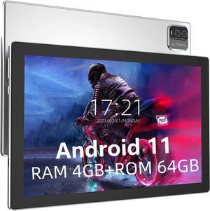 ZZB Tablet 10 Inch Android 11 Tablets 64GB ROM 512GB Expand6000mah Battery QuadCore Processor 4GB RAM Tableta 8MP Camera WiFi BT GPS FM 101 IPS HD Touch Screen 10 in Tabletas