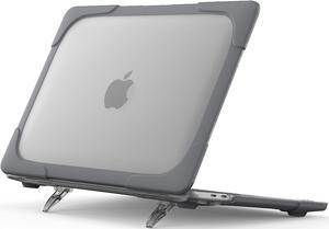ProCase for MacBook Pro 13 Inch 2023 M2, 2022 2020 M1 A2338/ A2289/ A2251, Heavy Duty Hard Shell Case with Dual Layer Protective Cover and Kickstand for MacBook Pro 13-inch -Grey
