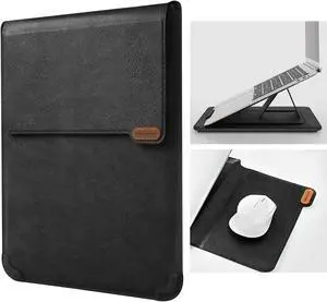 Nillkin Laptop Sleeve 15.6 inch,MacBook Air Sleeve Case with Laptop Stand and Mouse Pad,2 Stand Modes,Slim Protective Cover for MacBook Air M4,Air 15,Samsung/HP 15-15.6 Inch Notebook,Black Texture