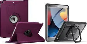 Fintie 360 Degree Rotating Case for iPad 9th / 8th / 7th Generation 10.2 Inch + Rotating Shockproof Fully-Body Rugged Case