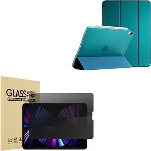 ProCase iPad Air 5th Gen 2022 / iPad Air 4th 2020 10.9 Inch Bundle with 4-Way Privacy Screen Protector for 10.9 iPad Air 5/4