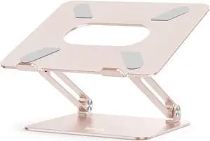 BoYata Laptop Stand, Adjustable Ergonomic Laptop Holder, Aluminium Alloy Notebook Stand Compatible for MacBook Pro/Air, Dell XPS, Lenovo, Samsung Laptops Up to 17 inches-Champagne Gold