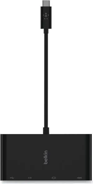 Belkin USB-C Multimedia Adapter, HDMI/Ethernet/USB-A/USB-C/VGA, 4.33", Black