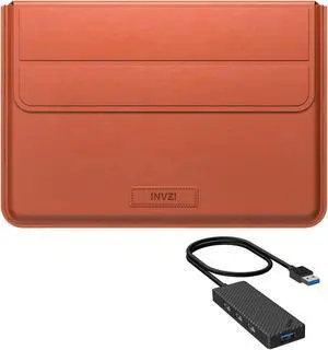 INVZI Laptop Sleeve Case 16 Inches and USB 3.0 Hub 4-Port for Laptops, Compatible for MacBook Pro 2021 2022 M1 Pro/Max, Compact Design with Invisible Stand