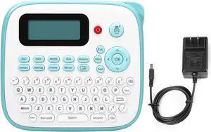 AONOMI Label Maker Machine with Tape,D210S Portable Handheld Label Maker,QWERTY Keyboard Label Machine,with AC Adapter and 12mm 231 Tape, Easy to Use for Home Office School Label Organization,Green