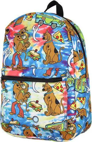 Scooby Doo Themed Allover Design Tie Dye Travel Laptop Backpack