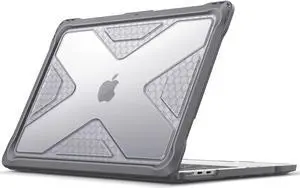 Fintie Case for MacBook Air 13.6 Inch A3113 A2681 (2022 2023 2024 Release) - Heavy Duty Rugged Hard Shell Case Cover with TPU Bumper for MacBook Air 13.6" M2 M3 Chip with Touch ID, Gray