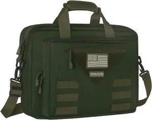 MOSISO Tactical Laptop Messenger Shoulder Bag, 15-16 inch Multifunctional Adjustable Large Notebook Carrying Sleeve Case Pockets, Army Green