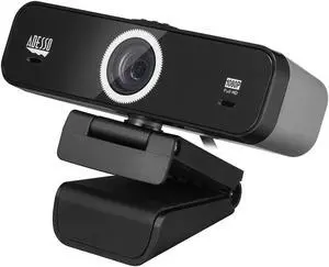 Adesso CyberTrack K1 1080P Full HD Fixed Focus USB Webcam with Adjustable View Angle Built-in Dual Microphones, Privacy Shutter, Audio/Video Mode Privacy ON/Off Switch & Tripod Mount