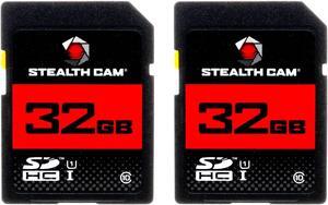 STEALTH CAM SD Card - High-Speed Data Transferring Storage Game Trail Hunting Scouting Photo Video Recording Cameras, 32GB SD Card (2 Pack)