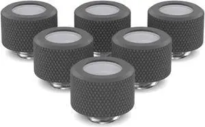 PrimoChill 14mm OD Rigid SX Fitting - 6 Pack - TX Matte Gun Metal
