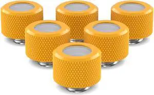 PrimoChill 14mm OD Rigid SX Fitting - 6 Pack - Yellow