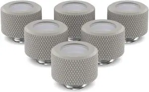 PrimoChill 14mm OD Rigid SX Fitting - 6 Pack - TX Matte Silver