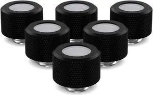 PrimoChill 14mm OD Rigid SX Fitting - 6 Pack - TX Matte Black