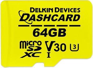 Delkin 64GB Micro SD Card UHS-I (U3/V30) microSDXC with Adapter | DASHCARD Ultra-High Speed Class 10 Micro SD Card for Dash Cam, Security Camera, GoPro, Wyze Camera, Digital Camera