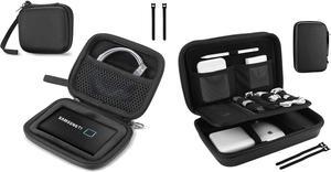 ProCase Portable Hard Drive Case Bundle with Travel Electronic Organizer
