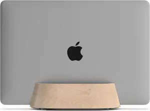 HumanCentric Laptop Holder Vertical Laptop Stand - Adjustable Holder and Dock, Laptop Vertical Stand Fits MacBook Pro and Other Laptops .5" to 1.5", Upright Laptop Holder for Desk, Maple Wood