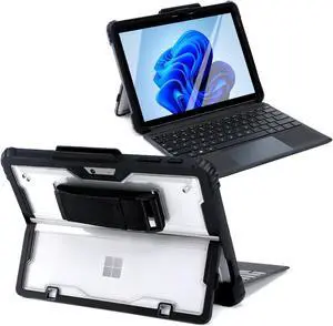 Omnpak Microsoft Surface Go 4 2023/Surface Go 3 2021/Surface Go 2 2020/Surface Go 2018 Case Shock-Resistant Rugged Protective Cover with Shoulder Strap, Hand Strap Compatible with Type Cover Keyboard