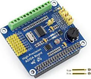 High-Precision AD/DA Expansion Board for Raspberry Pi 4B/Raspberry Pi 3B+/Raspberry Pi3B/2B/Raspberry Pi Zero/Zero W/Zero WH/Raspberry Pi Zero 2W/ Zero 2WH/Jetson Nano, Onboard ADS1256/ DAC8552 Chip