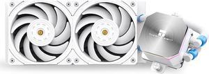 Thermalright Frozen Edge 240 White CPU Water Cooler with PWM Fans, Pump Speed is 3300RPM,S-FDB Bearing, for AMD AM4/AM5,Intel LGA1150/1155/1200/1700/2011(FE240 White)