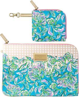 Lilly Pulitzer Padded Tech Sleeve with Small Zip Pouch for Accessories, Cute Laptop Case for Women, Tablet Bag or 13 Inch Laptop Sleeve, Chick Magnet