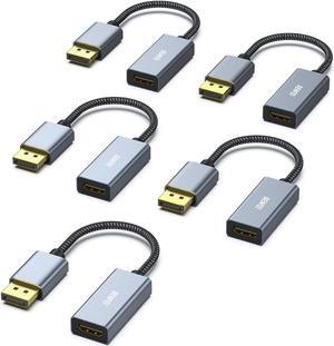 BENFEI 5 Pack 4K DisplayPort to HDMI Adapter Cable, (2K 60Hz, 1080p 120Hz) Uni-Directional Display Port to HDMI Monitor Converter Compatible for HP, Dell, GPU, AMD, NVIDIA, More. Male to Female