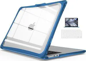 IBENZER Heavy Duty Case for 2025 2024 2023 MacBook Air 15 inch M4 A3241 M3 A3114 M2 A2941, Hexpact case with ScreenFilm &KeyboardCover, Protective Cover for Mac Air 15.3, NavyBlue, HPE-AT15-NVBL+2