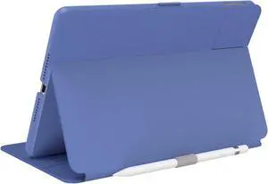 Speck Balance Folio Case for iPad 10.2 Inch (2019-2021) - Drop & Camera Protection, Slim Multi Range Stand, Apple Pencil Holder - Grounded Purple/Sweater Grey/White