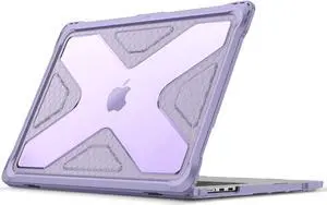 Fintie Case for MacBook Air 15 Inch A3114 A2941 (2023 2024 Release) - Heavy Duty Rugged Hard Shell Case Cover with TPU Bumper for MacBook Air 15.3" M2 M3 Chip with Touch ID, Lilac