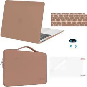 MOSISO Compatible with MacBook Air 13 inch Case M1 Chip 2021 2020 2019 2018 Release A2337 A2179 A1932 Retina Display, Plastic Hard Shell Case&Bag&Keyboard Skin&Webcam Cover&Screen Film, Caramel Brown